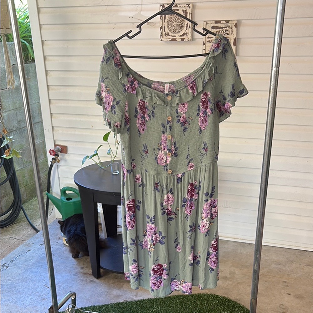 Floral Green Dress